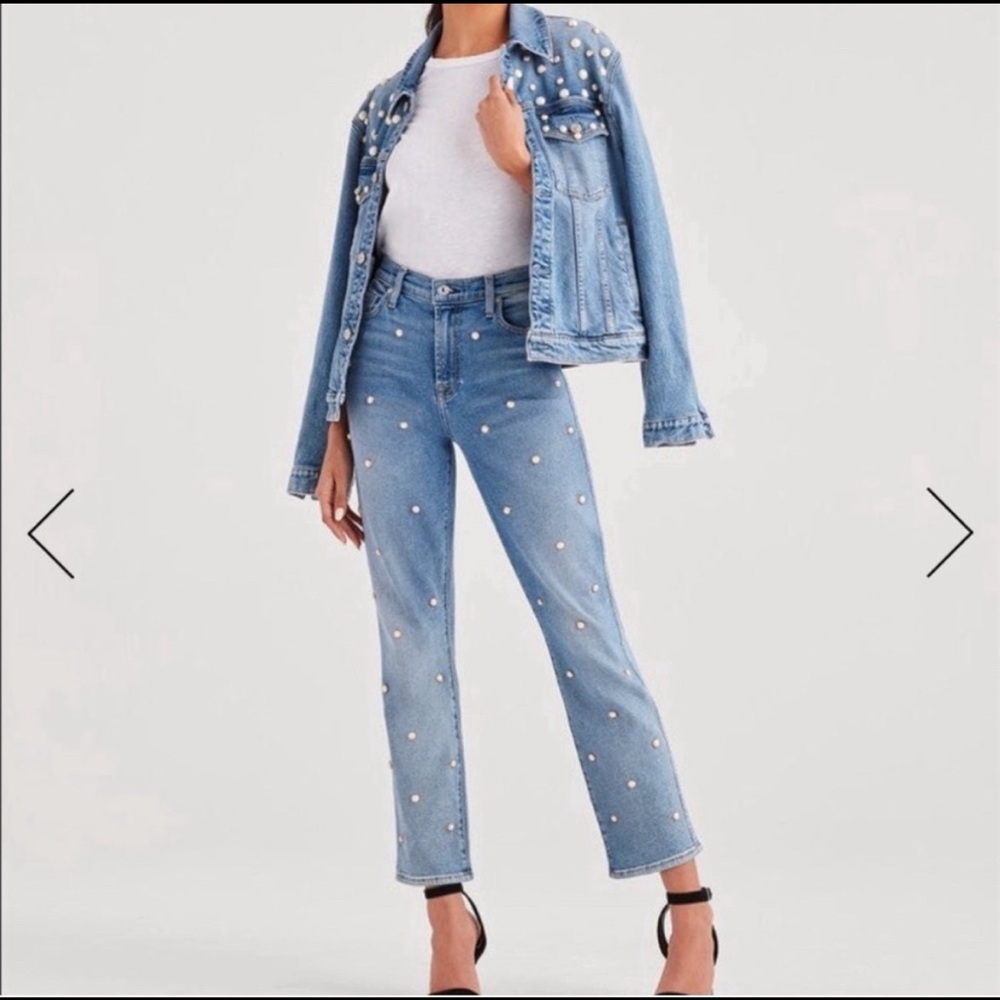 7 For All Mankind | Luxe Vintage Edie Pearl Studded Jeans- 29